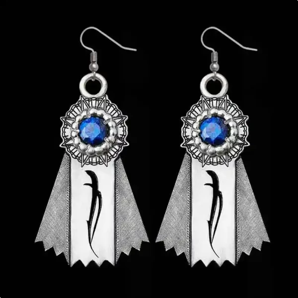 "Our beautiful Champion Showman Earrings are the perfect match to our Champion Showman Pendant. Crafted from high-quality German Silver, this pendant features our signature silk finish, beautiful ribbon details and a cubic zirconia stone set in a Ger